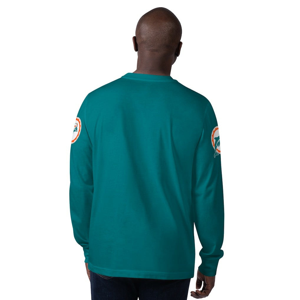 NFL Miami Dolphins Starter Extreme Clutch Hit Vintage Logo Long Sleeve T-Shirt