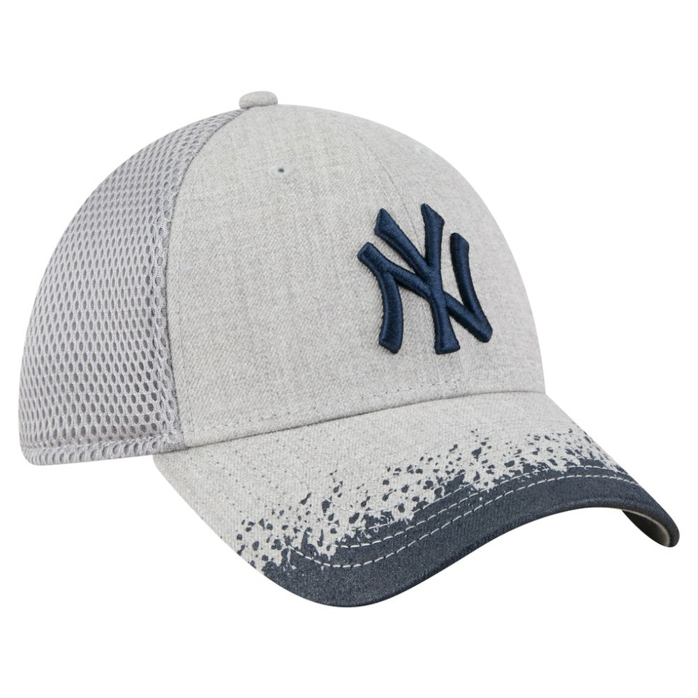 New York Yankees Visor Paint Splatter 39THIRTY Flex Hat - Gray | New Era