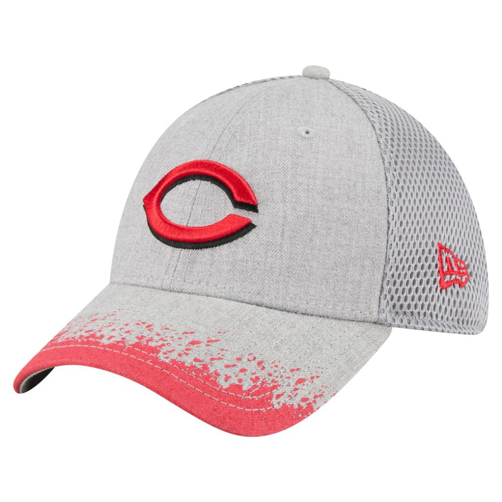 Cincinnati Reds Visor Paint Splatter 39THIRTY Flex Hat - Gray | New Era