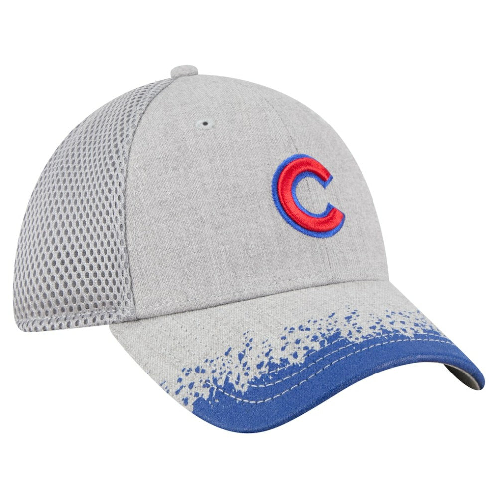 Chicago Cubs Visor Paint Splatter 39THIRTY Flex Hat - Gray | New Era
