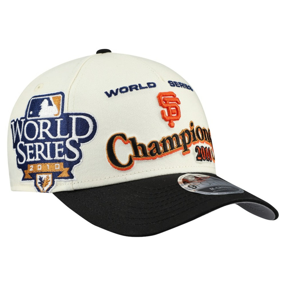 San Francisco Giants World Series 9FORTY M-Crown A-Frame Adjustable Hat - Cream/Black | New Era