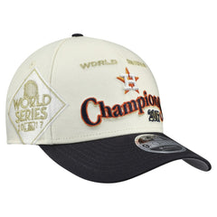 Houston Astros World Series 9FORTY M-Crown A-Frame Adjustable Hat - Cream/Navy | New Era