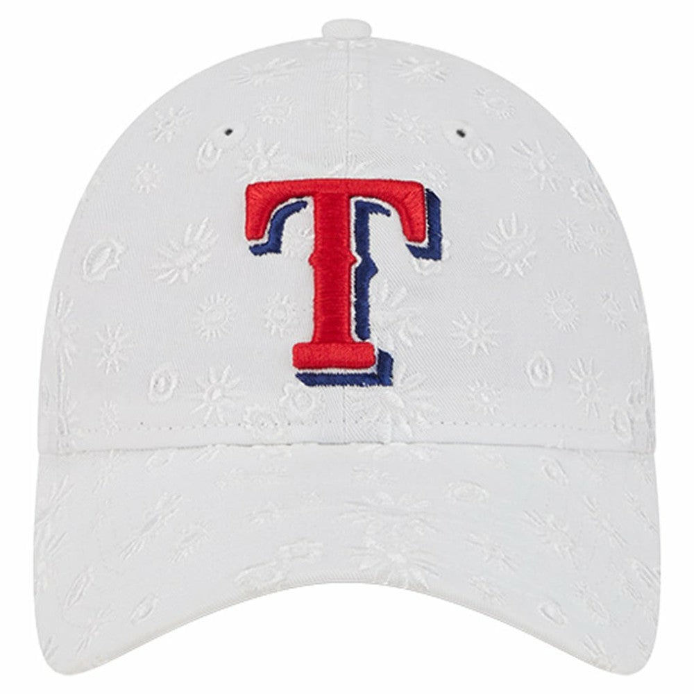 Texas Rangers Women's Floral Mesh 9TWENTY Adjustable Hat - White | New Era