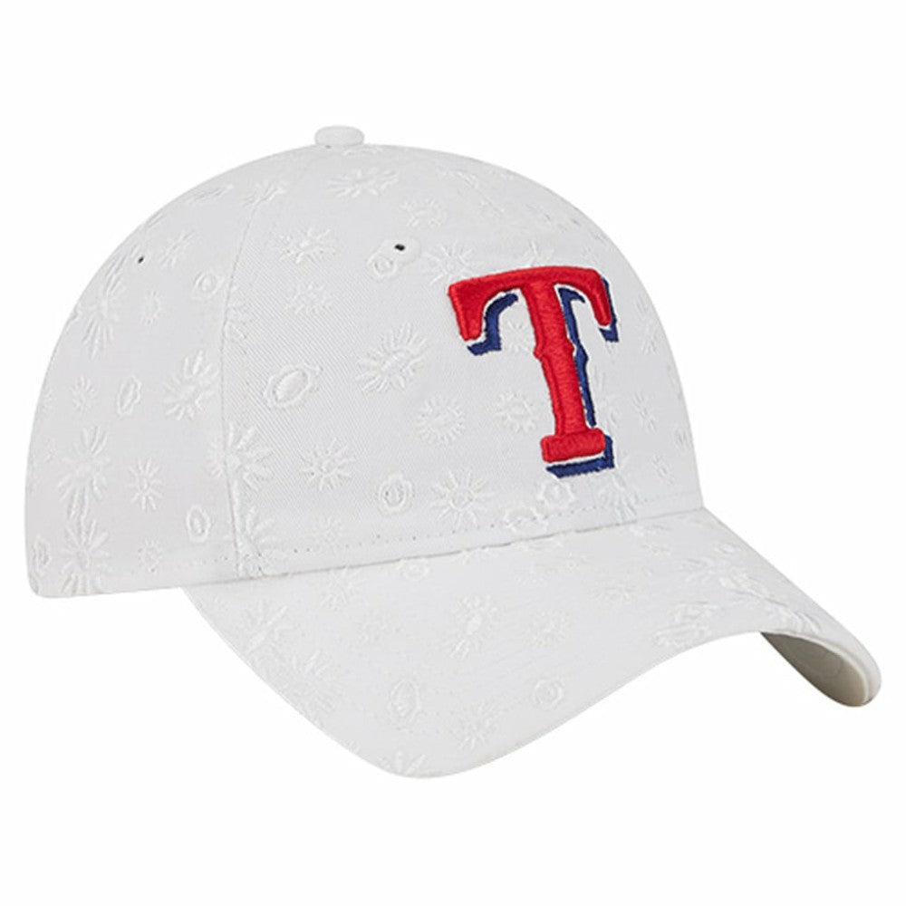 Texas Rangers Women's Floral Mesh 9TWENTY Adjustable Hat - White | New Era