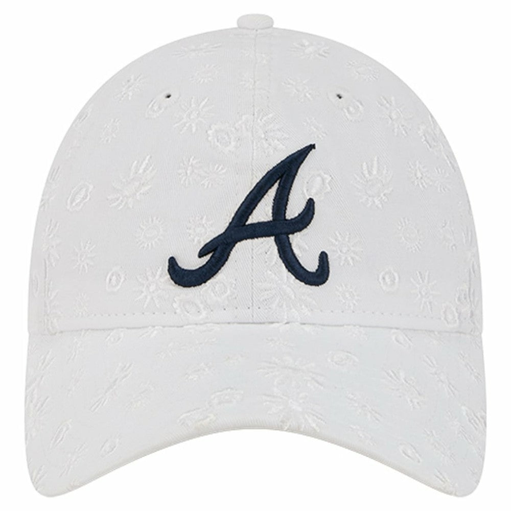 Atlanta Braves Women's Floral Mesh 9TWENTY Adjustable Hat - White | New Era