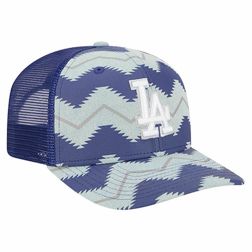 Los Angeles Dodgers Aztec Denim 9SEVENTY Adjustable Hat - Denim/Royal | New Era