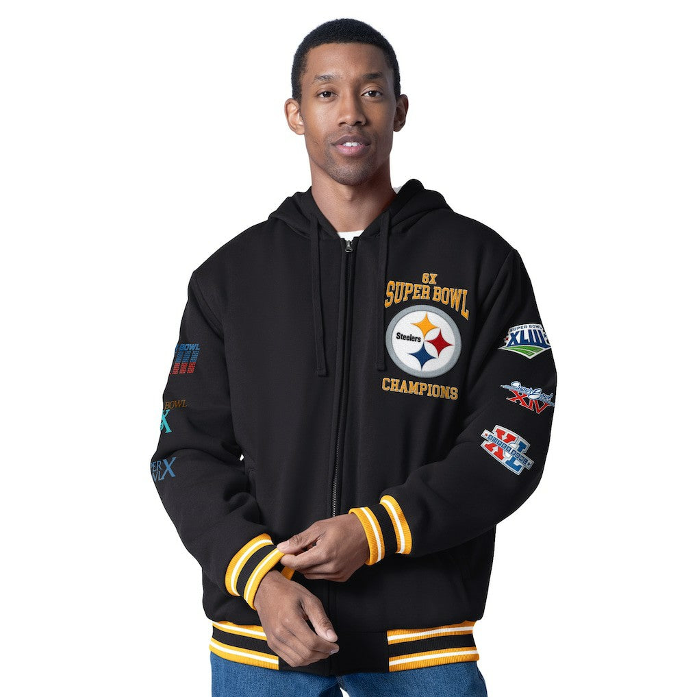 NFL Pittsburgh Steelers G-III Sports by Carl Banks Power Forward Commemorative Full-Zip Hooded Jacket
