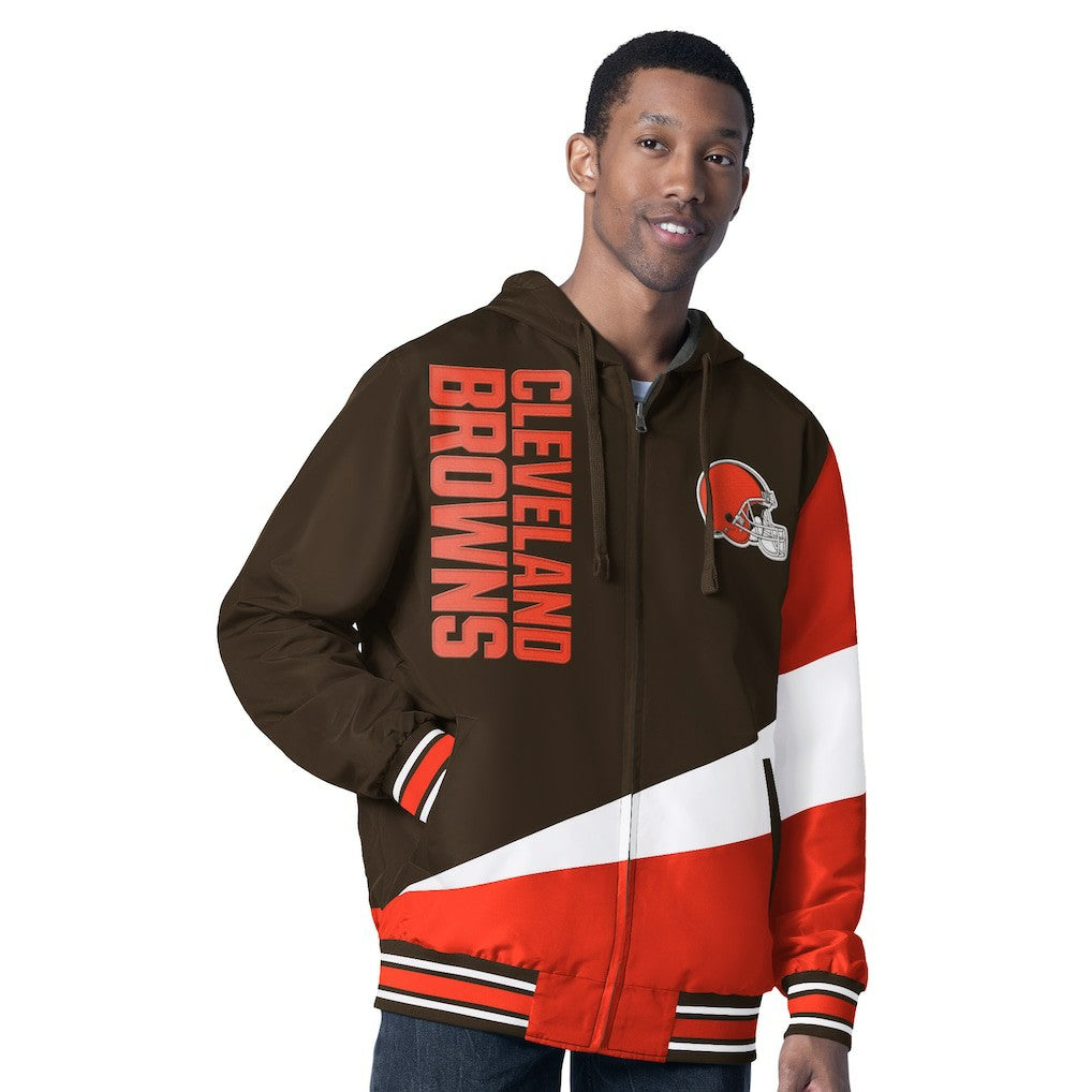 NFL Cleveland Browns G-III Sports by Carl Banks Dual Threat Reversable Full-Zip Hooded Jacket