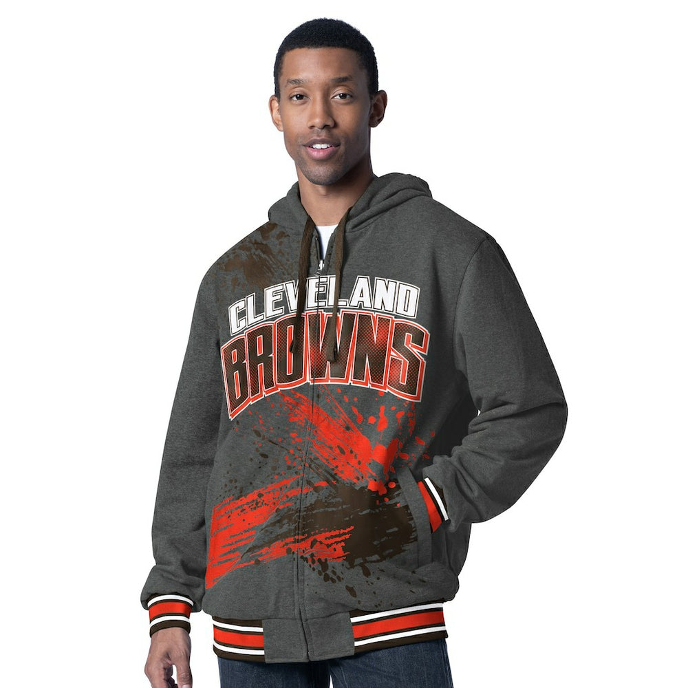 NFL Cleveland Browns G-III Sports by Carl Banks Dual Threat Reversable Full-Zip Hooded Jacket