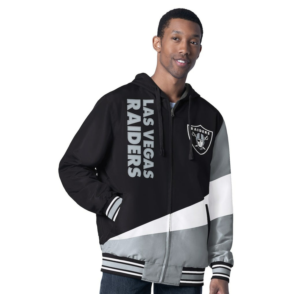 NFL Las Vegas Raiders G-III Sports by Carl Banks Dual Threat Reversable Full-Zip Hooded Jacket