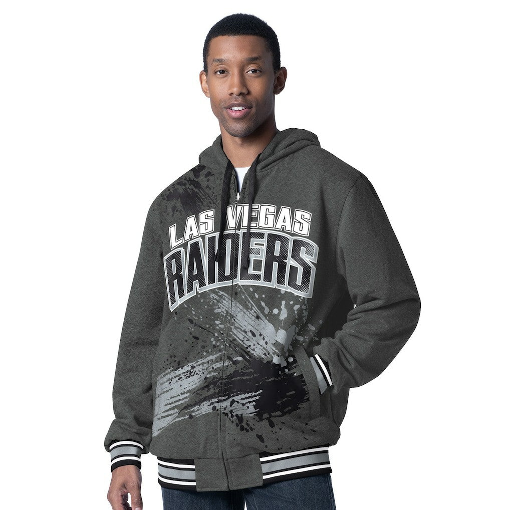 NFL Las Vegas Raiders G-III Sports by Carl Banks Dual Threat Reversable Full-Zip Hooded Jacket