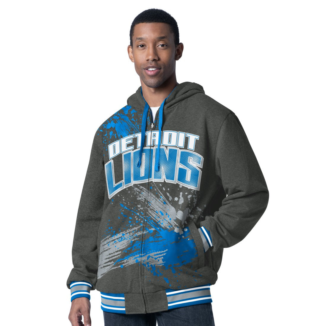 NFL Detroit Lions G-III Sports by Carl Banks Dual Threat Reversable Full-Zip Hooded Jacket