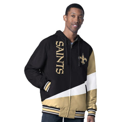 NFL New Orleans Saints G-III Sports by Carl Banks Dual Threat Reversable Full-Zip Hooded Jacket