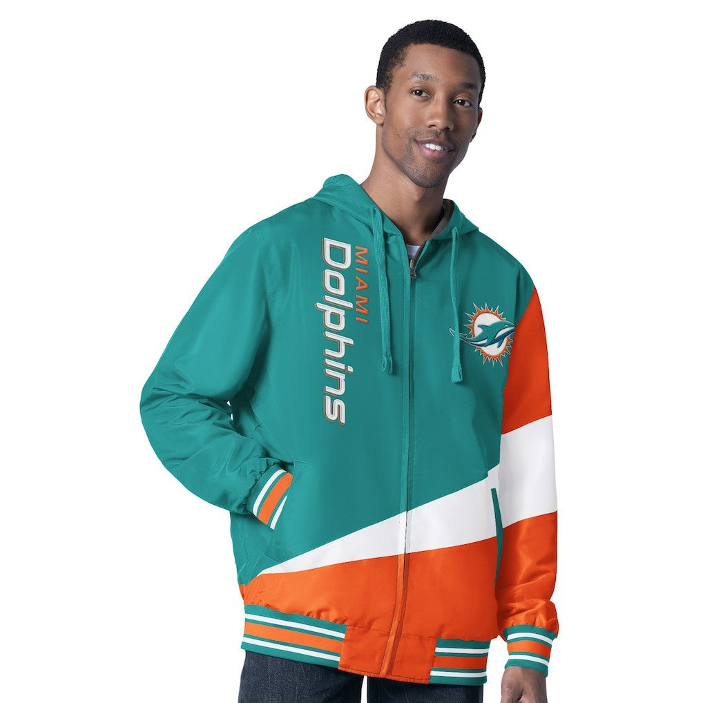 NFL Miami Dolphins G-III Sports by Carl Banks Dual Threat Reversable Full-Zip Hooded Jacket