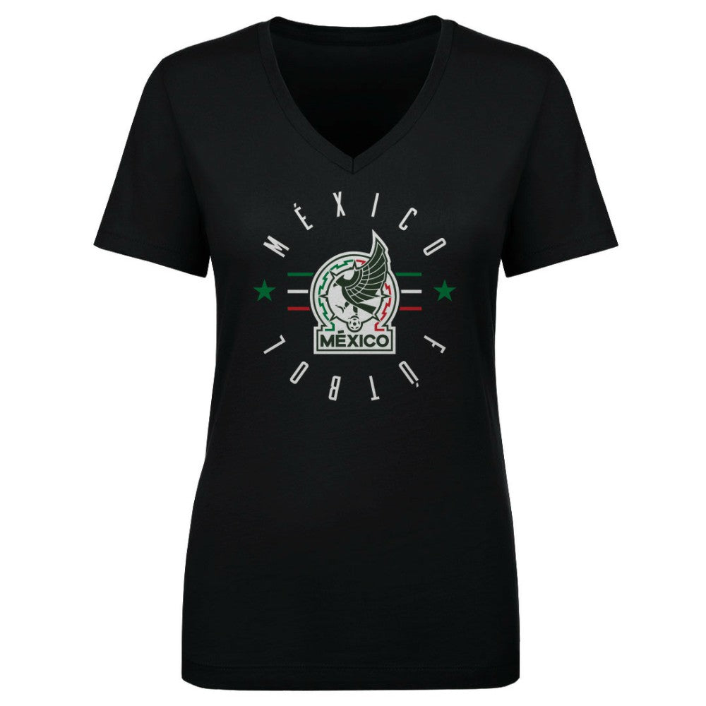 Mexico National Team 500 Level Women's Futbol V-Neck T-Shirt / Soccer Sale