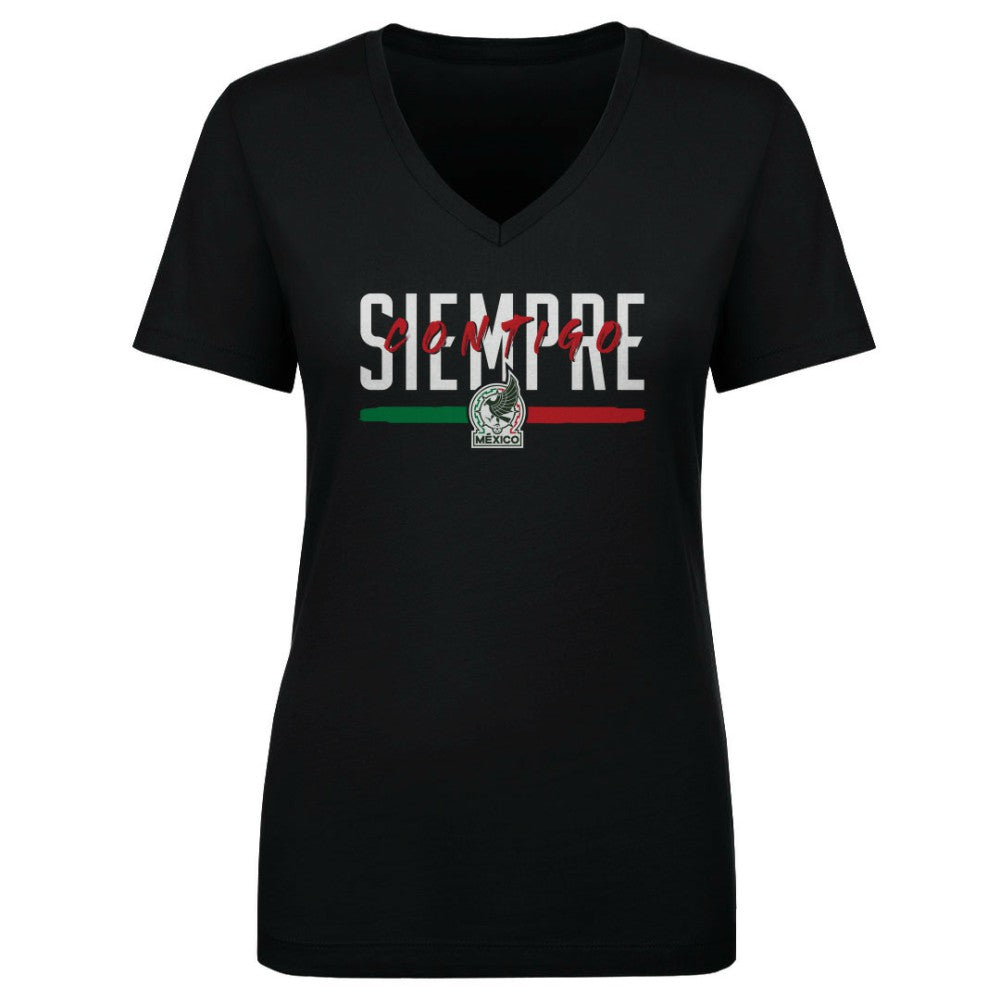 Mexico National Team 500 Level Women's Siempre Contigo V-Neck T-Shirt / Soccer On sale