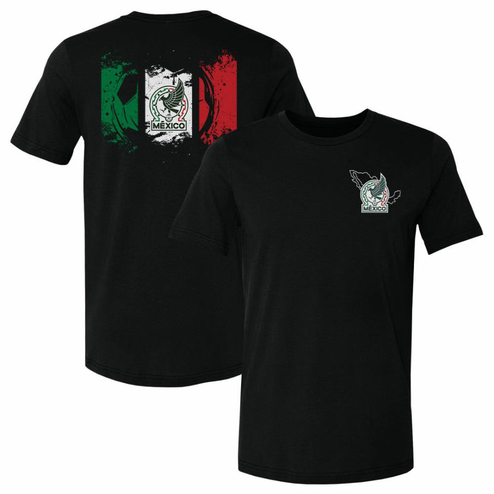 Mexico National Team 500 Level Grunge Flag F&B T-Shirt / Soccer New