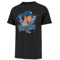 Shohei Ohtani Los Angeles Dodgers Player Caricature Franklin T-Shirt - Black | 47 brand