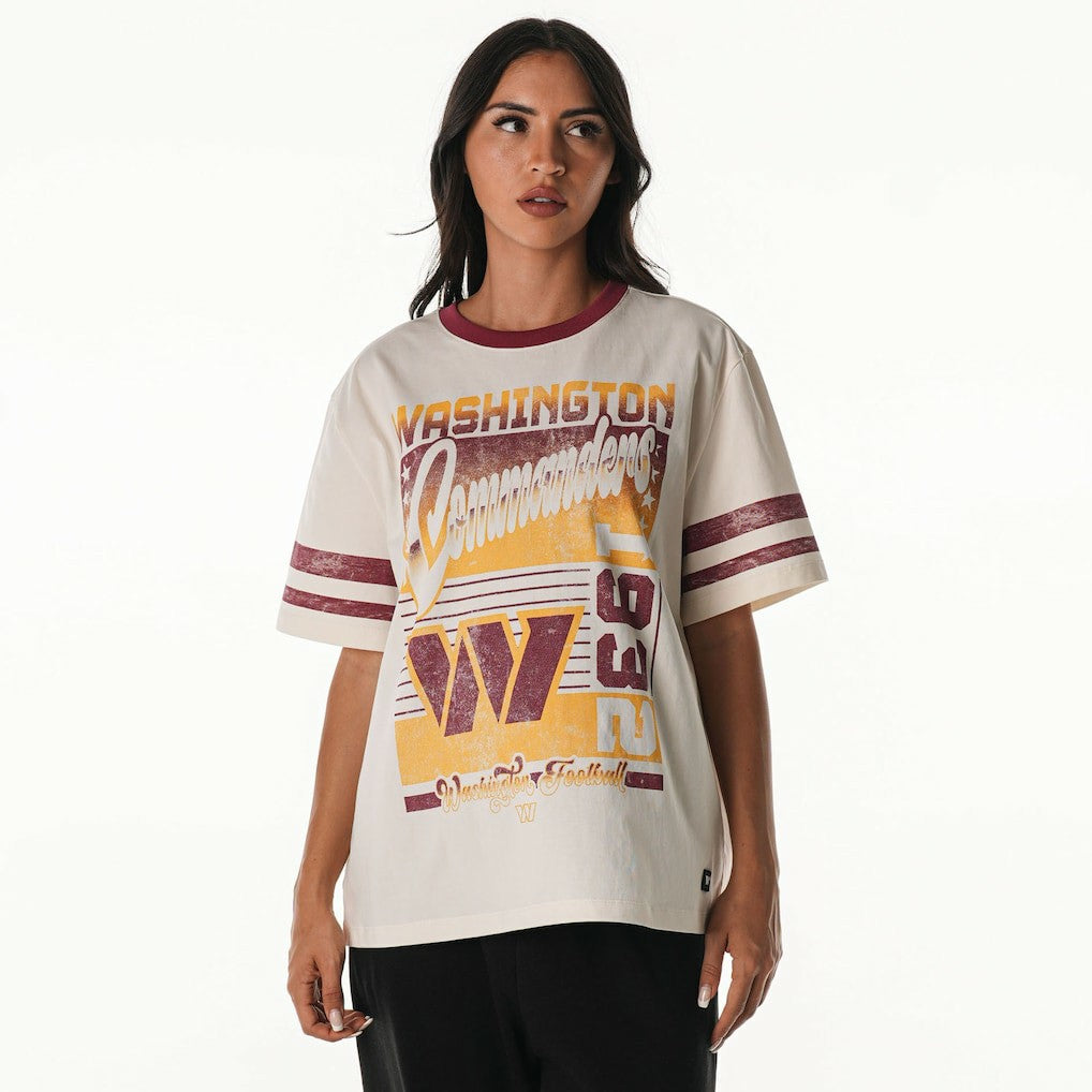 NFL Washington Commanders The Wild Collective Women's Vintage Drop Shoulder Oversized Boyfriend T-Shirt