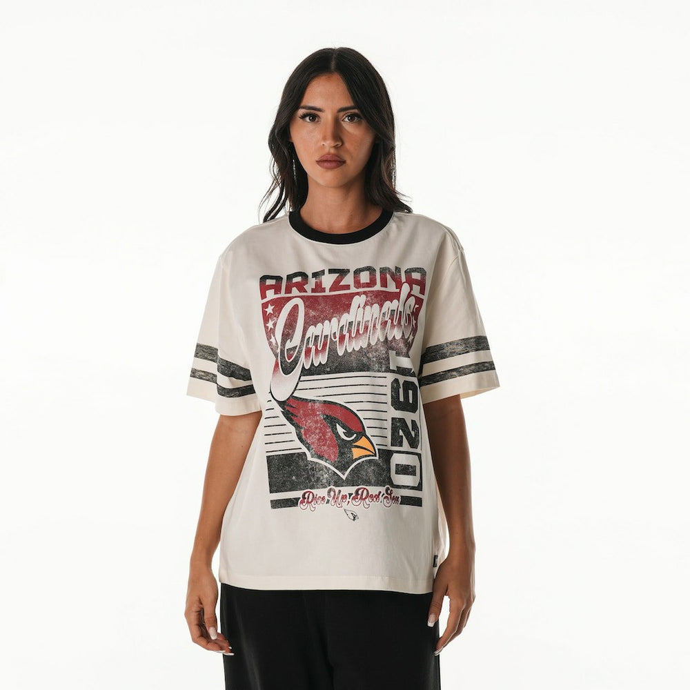 NFL Arizona Cardinals The Wild Collective Women's Vintage Drop Shoulder Oversized Boyfriend T-Shirt