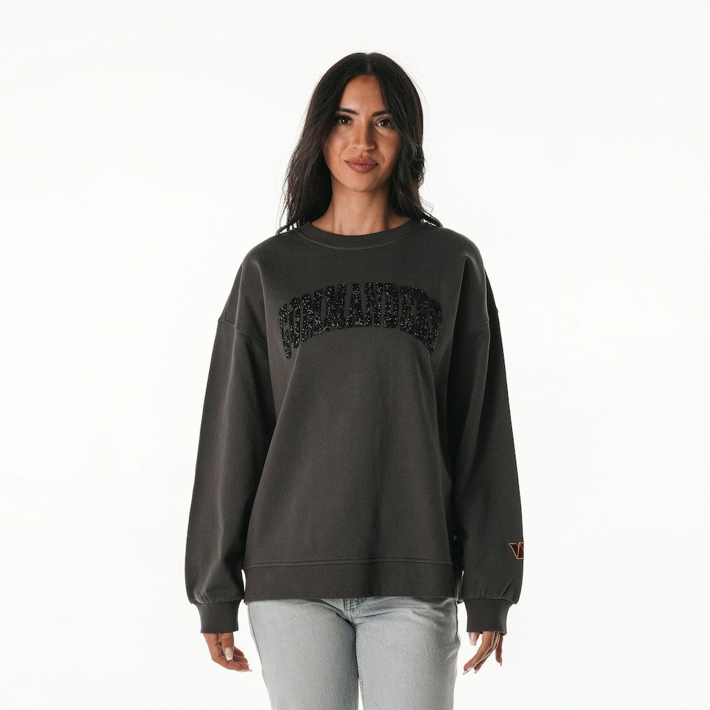 NFL Washington Commanders The Wild Collective Women's Rock Crystal Oversized Crewneck Sweatshirt
