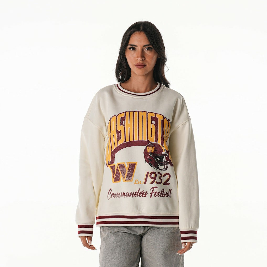 NFL Washington Commanders The Wild Collective Women's Oversized Vintage French Terry Sweatshirt