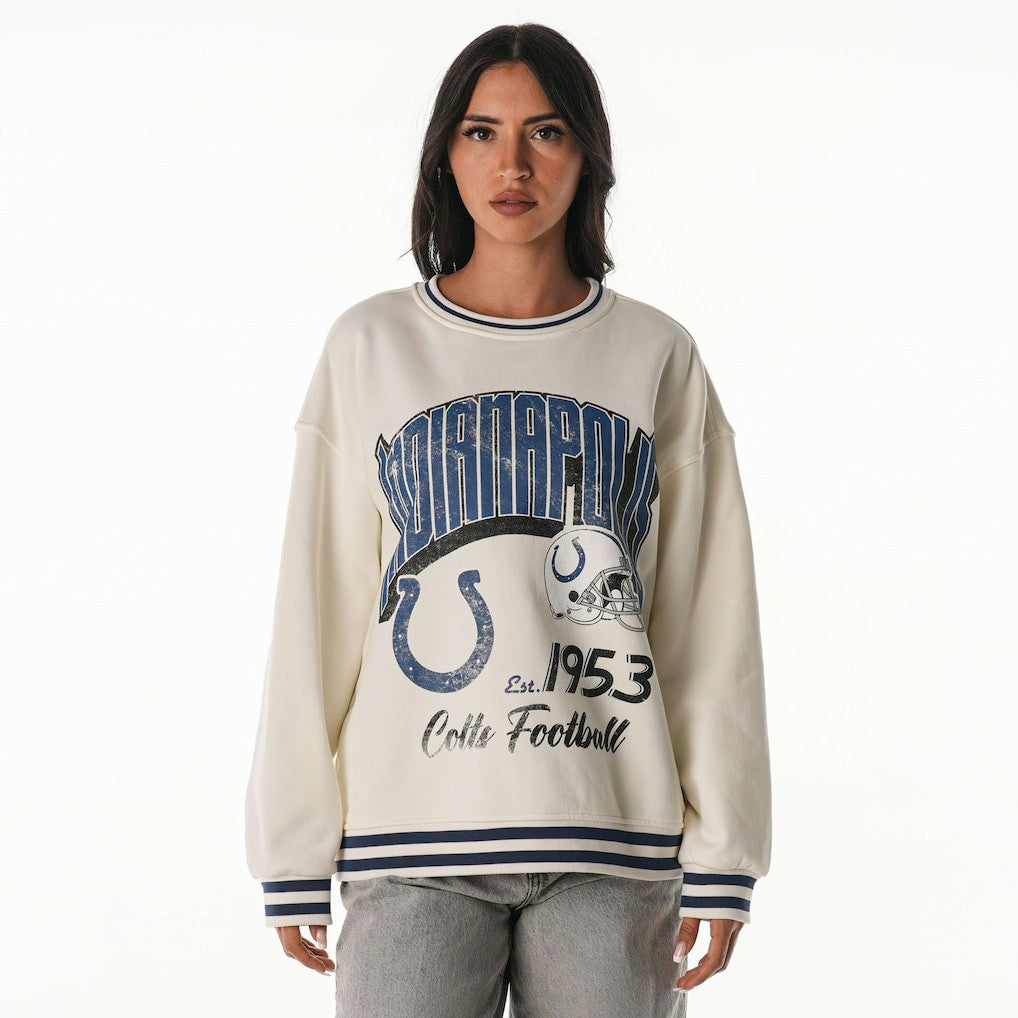 NFL Indianapolis Colts The Wild Collective Women's Oversized Vintage French Terry Sweatshirt