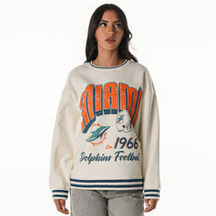 NFL Miami Dolphins The Wild Collective Women's Oversized Vintage French Terry Sweatshirt