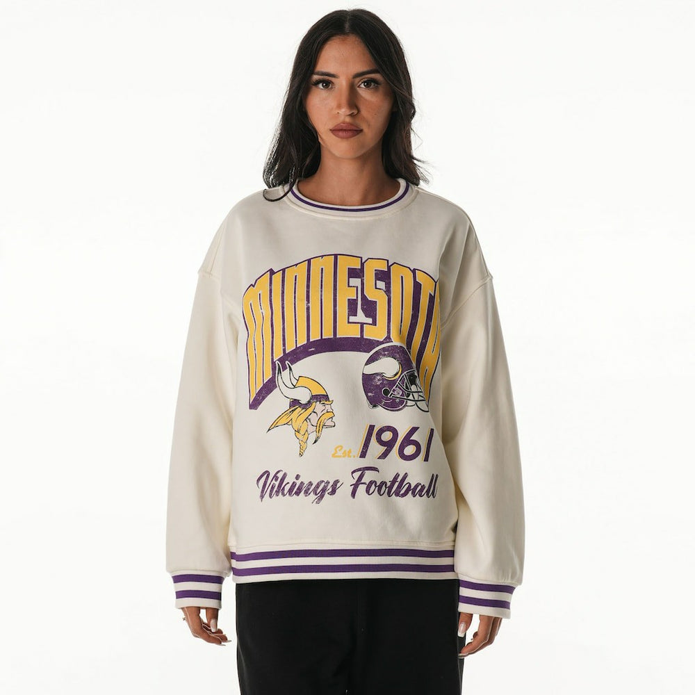 NFL Minnesota Vikings The Wild Collective Women's Oversized Vintage French Terry Sweatshirt