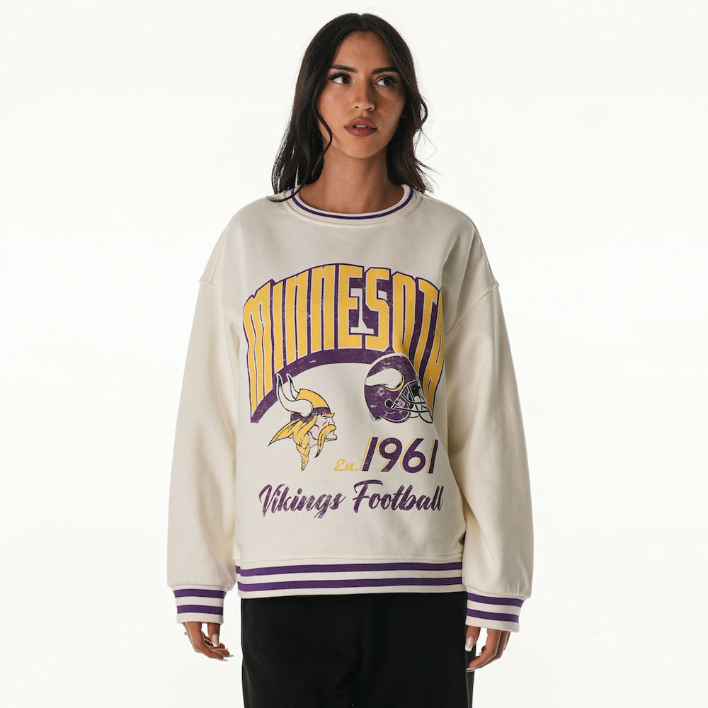 NFL Minnesota Vikings The Wild Collective Women's Oversized Vintage French Terry Sweatshirt