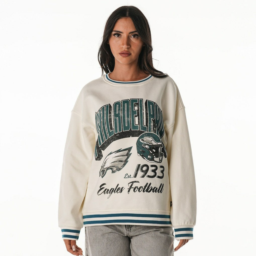 NFL Philadelphia Eagles The Wild Collective Women's Oversized Vintage French Terry Sweatshirt