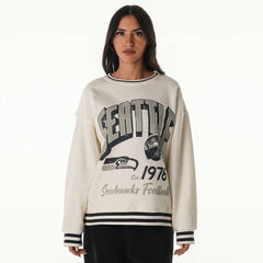 NFL Seattle Seahawks The Wild Collective Women's Oversized Vintage French Terry Sweatshirt