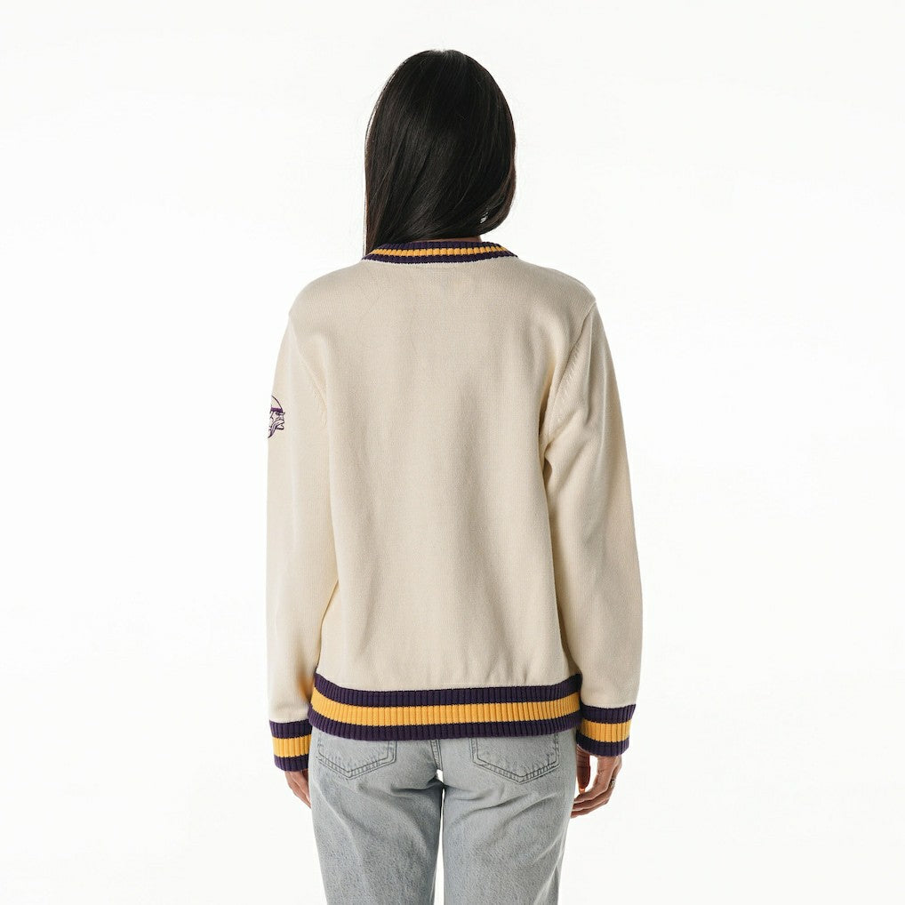 NFL Minnesota Vikings The Wild Collective Women's Jacquard V-Neck Sweater