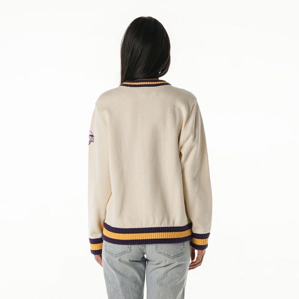 NFL Minnesota Vikings The Wild Collective Women's Jacquard V-Neck Sweater