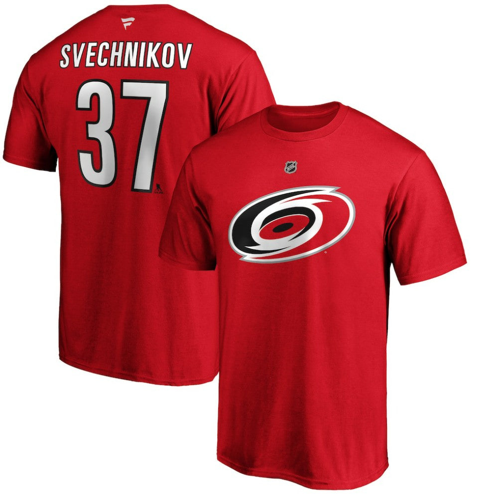 Andrei Svechnikov Carolina Hurricanes Fanatics Authentic Stack Name & Number T-Shirt