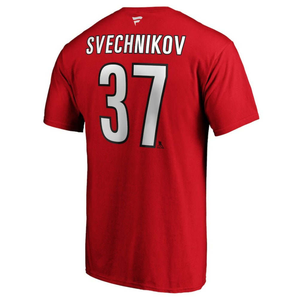 Andrei Svechnikov Carolina Hurricanes Fanatics Authentic Stack Name & Number T-Shirt