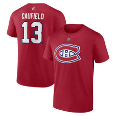 Cole Caufield Montreal Canadiens Fanatics Authentic Stack Name & Number T-Shirt