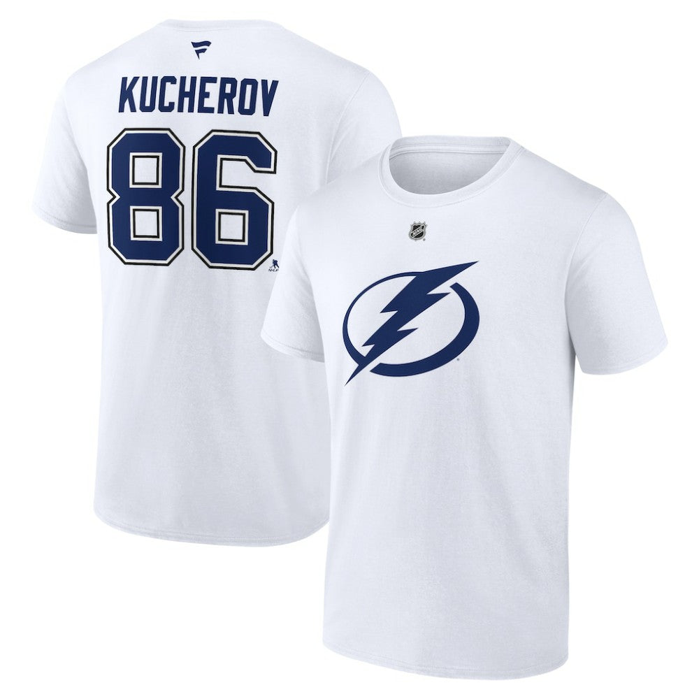 Nikita Kucherov Tampa Bay Lightning Fanatics Authentic Stack Name & Number T-Shirt