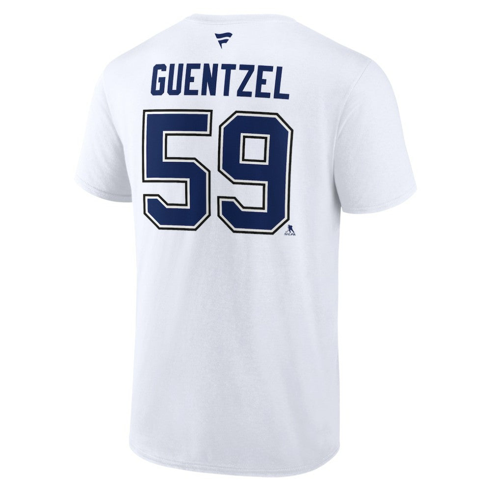 Jake Guentzel Tampa Bay Lightning Fanatics Authentic Stack Name & Number T-Shirt