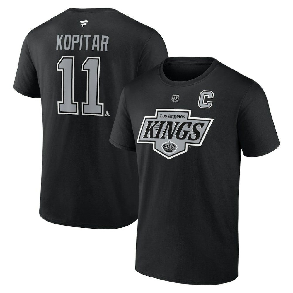 Anze Kopitar Los Angeles Kings Fanatics Authentic Stack Name & Number T-Shirt