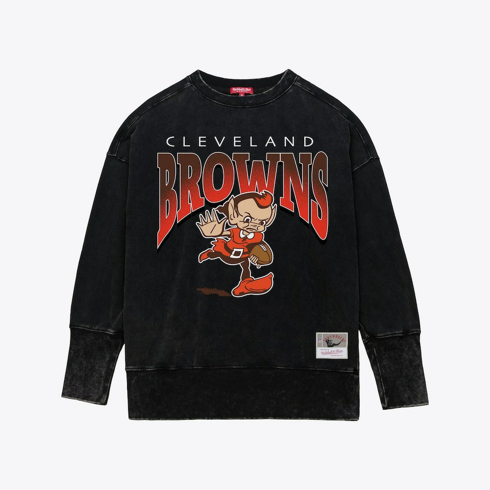 NFL Cleveland Browns Women's Delineate Mineral Wash Crewneck Sweatshirt