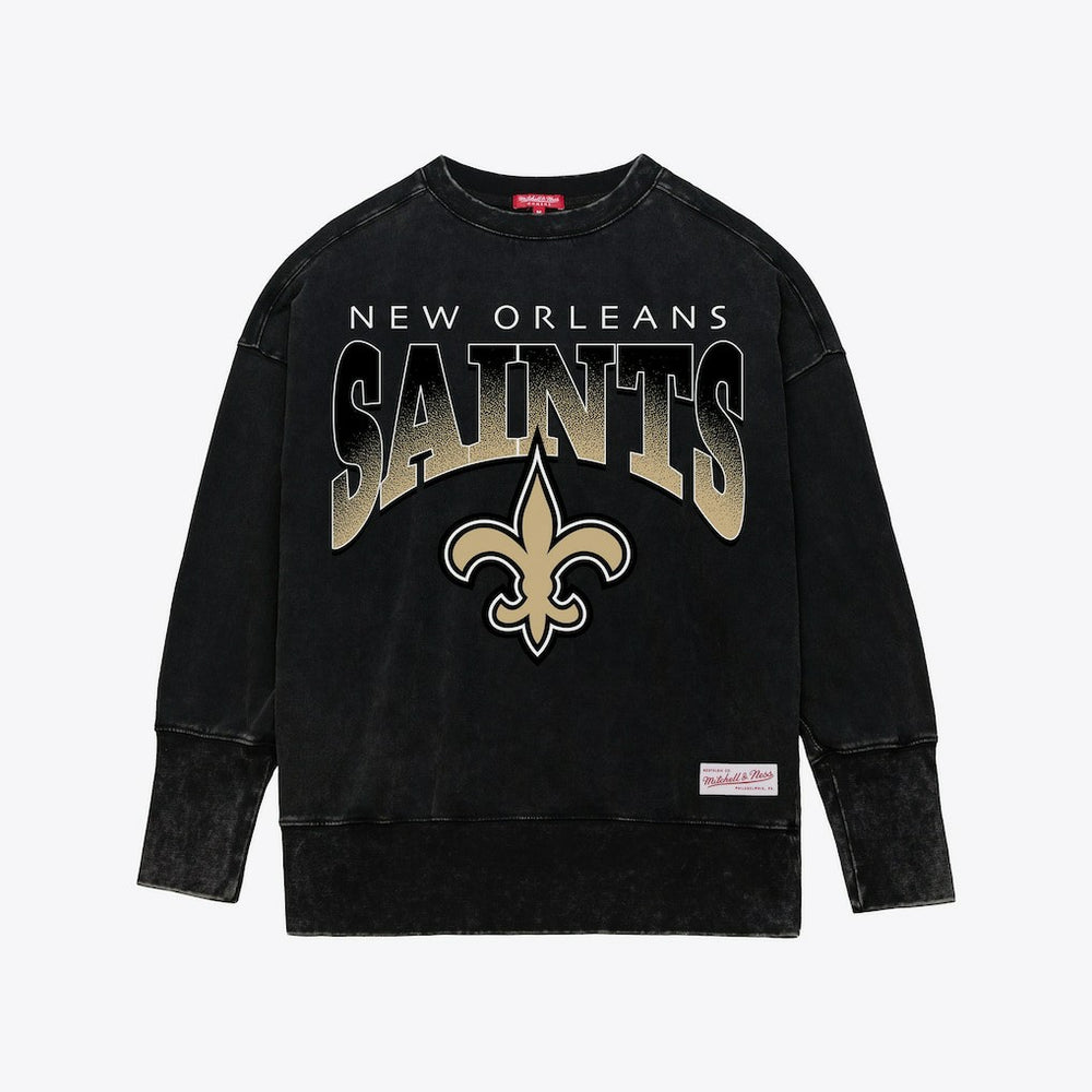 NFL New Orleans Saints Women's Delineate Mineral Wash Crewneck Sweatshirt
