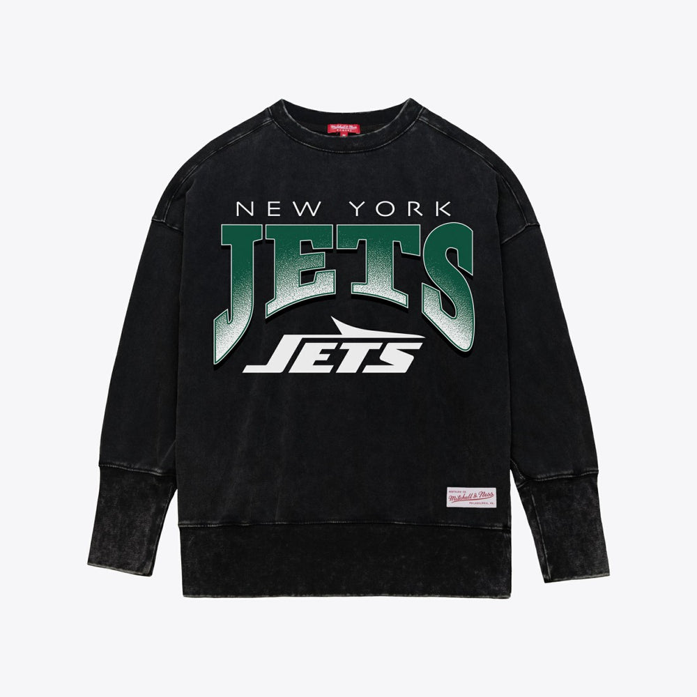 NFL New York Jets Women's Delineate Mineral Wash Crewneck Sweatshirt