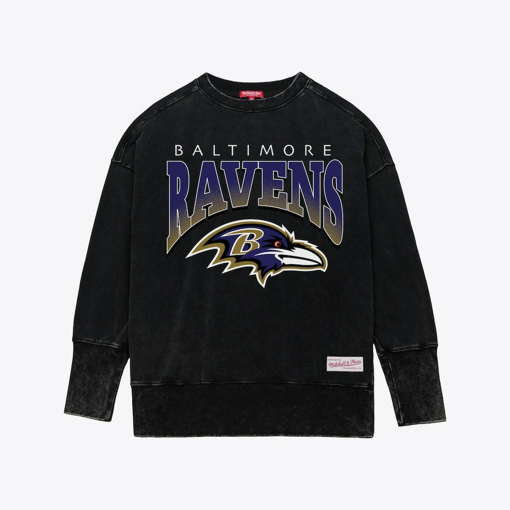 NFL Baltimore Ravens Women's Delineate Mineral Wash Crewneck Sweatshirt