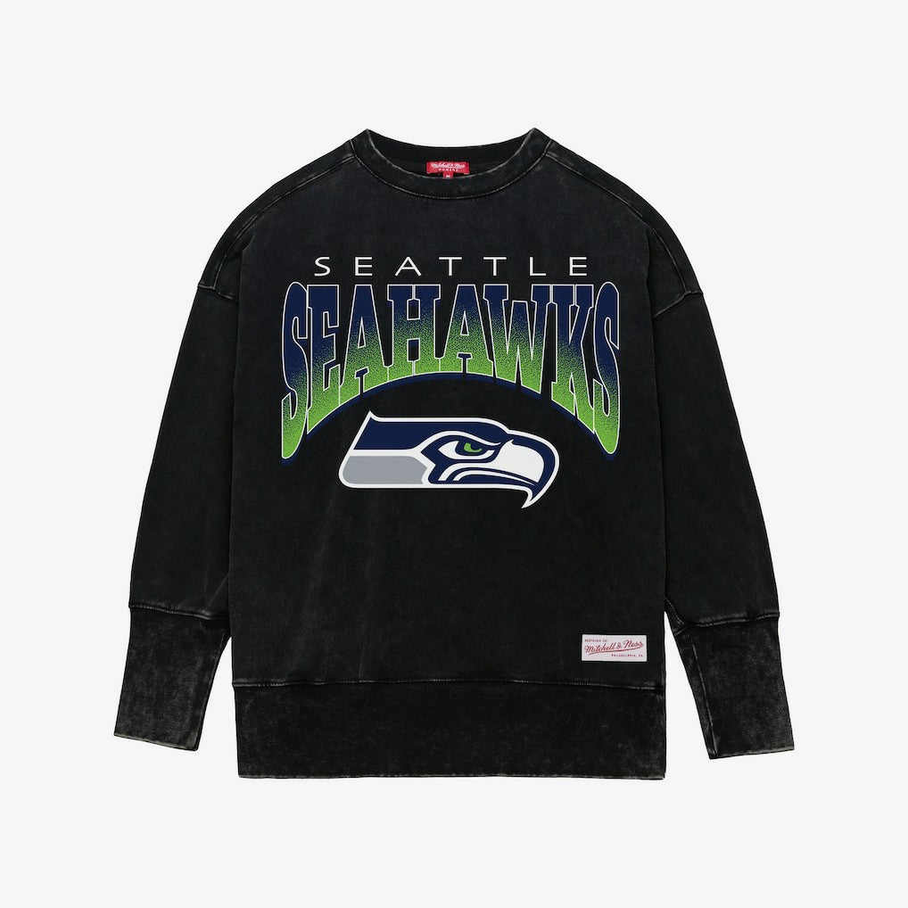 NFL Seattle Seahawks Women's Delineate Mineral Wash Crewneck Sweatshirt