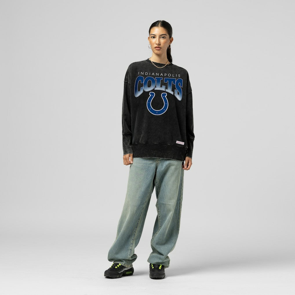 NFL Indianapolis Colts Women's Delineate Mineral Wash Crewneck Sweatshirt