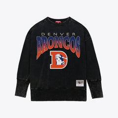NFL Denver Broncos Women's Delineate Mineral Wash Crewneck Sweatshirt