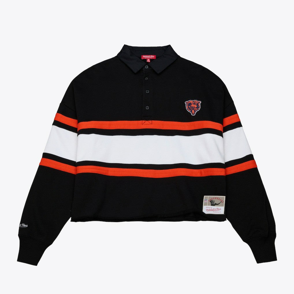 NFL Chicago Bears Women's Cropped Long Sleeve Rugby Polo