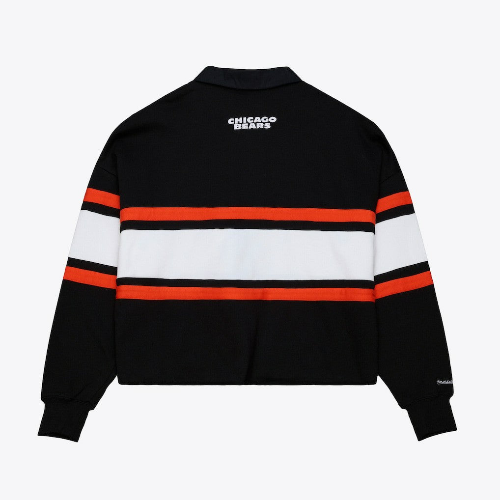 NFL Chicago Bears Women's Cropped Long Sleeve Rugby Polo