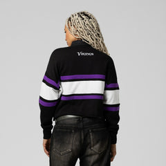 NFL Minnesota Vikings Women's Cropped Long Sleeve Rugby Polo